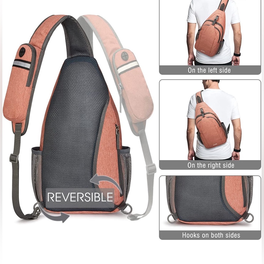 NWT Sling Bag RFID Blocking Sling Backpack Crossbody Chest Bag Daypack - Picture 5 of 10